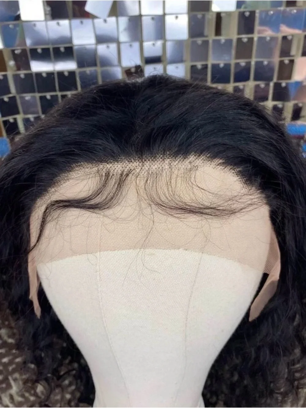 Natural Black Deep Wave Glue-less Lace Front Wig Human Hair 28” 13x4 150 Density